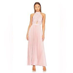 L’idee Pink Halter Maxi Dress